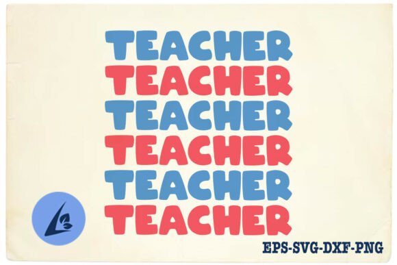 Cute Retro Teacher Red and Blue SVG for Crafts & Graphics