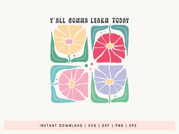 Funny Teacher Boho Floral SVG: Crafts & Graphics