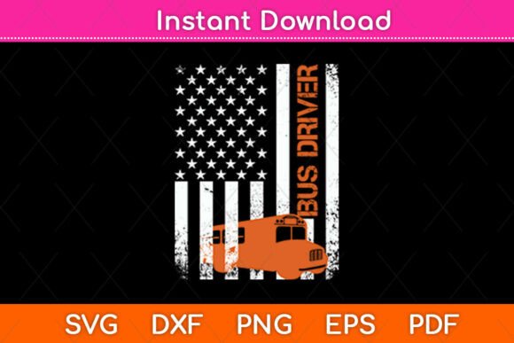 Patriotic Bus Driver Graphics for Crafts