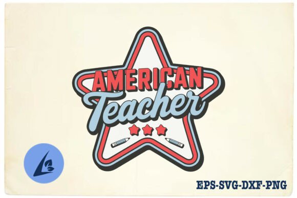 Retro American Teacher 4th of July SVG: Graphics for Crafts