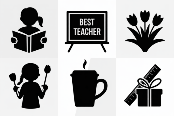 Teacher Appreciation Icons Bundle SVG: Graphics for Crafts