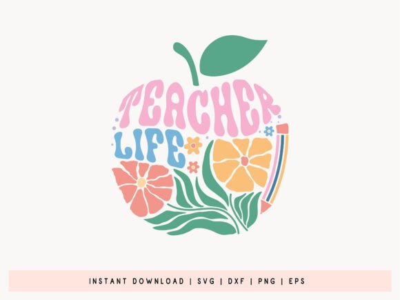 Teacher Life Boho Floral SVG: Crafts & Graphics
