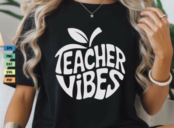 Teacher Vibes Graphics for Crafts Branding