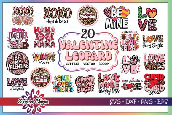 Valentine Leopard SVG Bundle: Graphics for Crafts