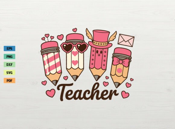 Valentine Pencil Graphics for Crafts